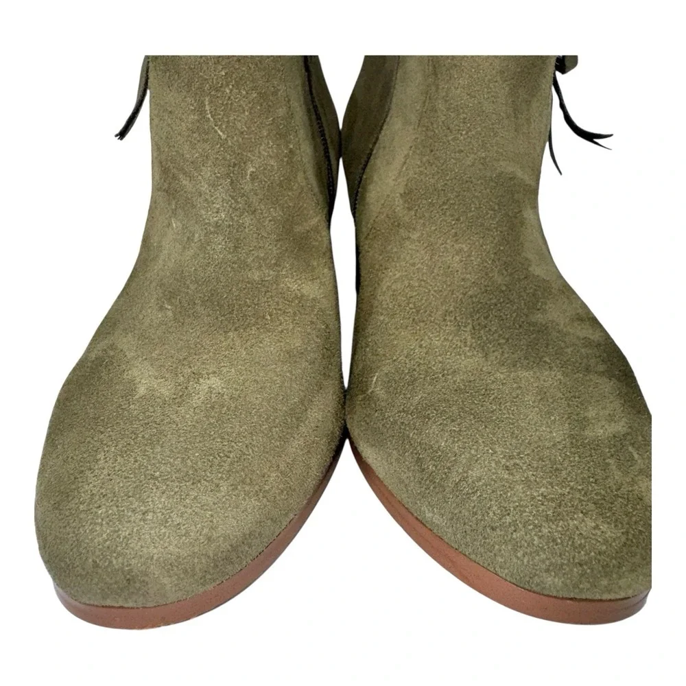 Violet & Red Janine Tall Shaft Olive Green Suede Boots Sz 8.5M - Picture 4 of 16